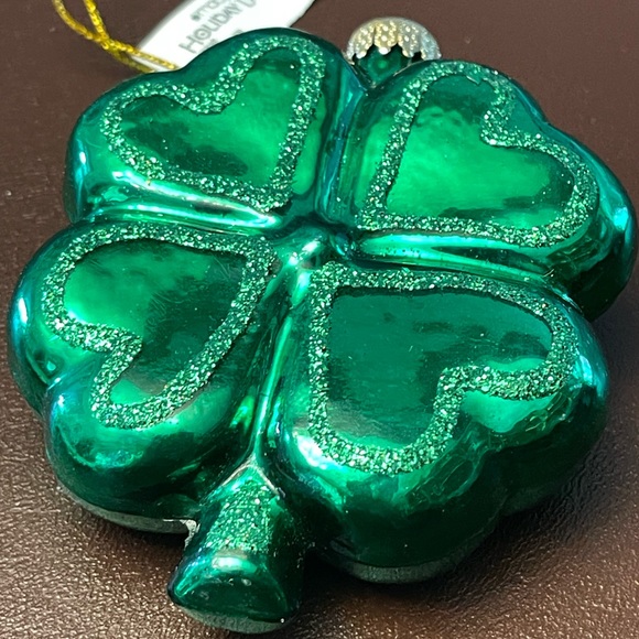 Two Irish ornaments, glass shamrock and porcelain Irish blessing. - Picture 8 of 8